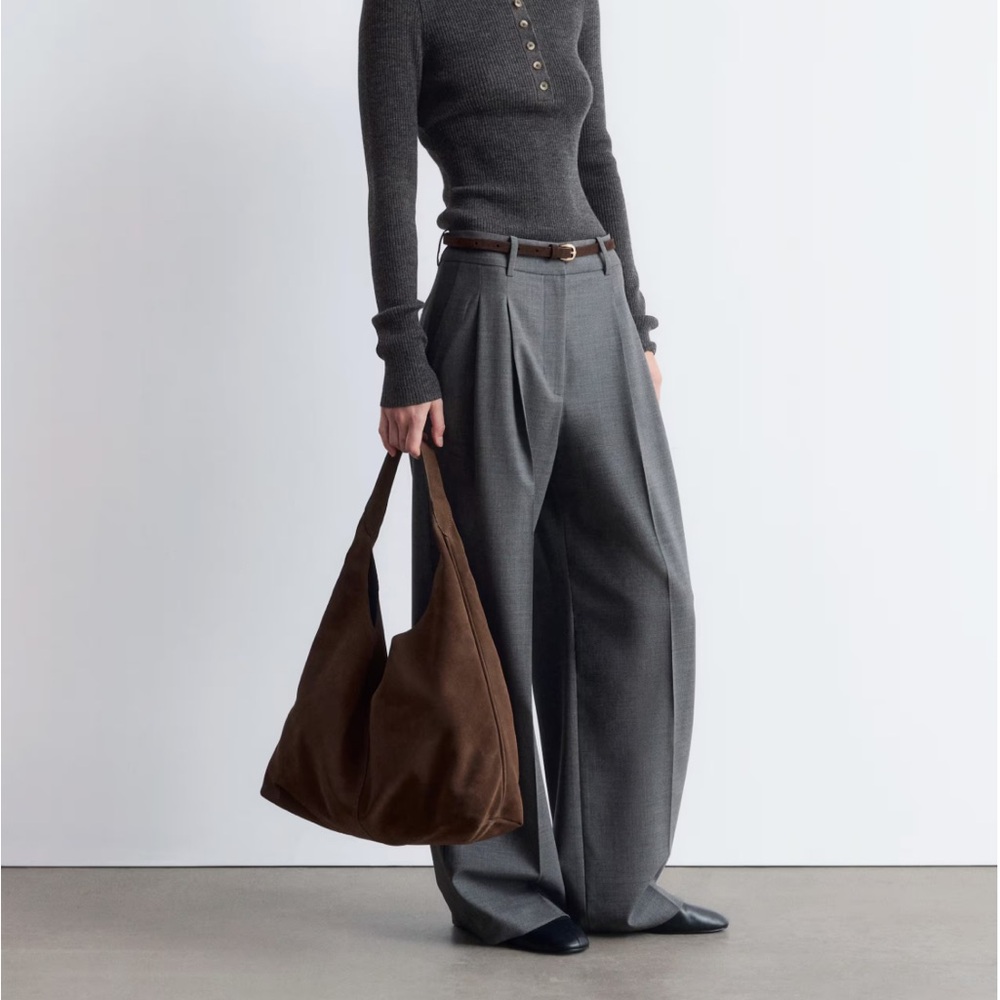 Suede Tote brown bag BNWT